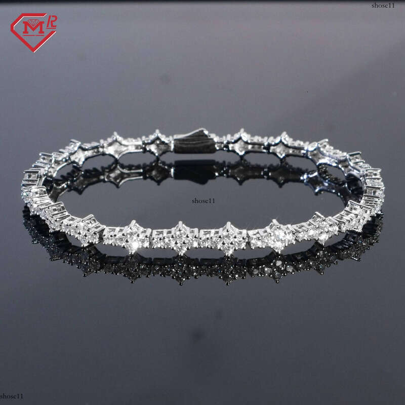 Custom S Yellow Gold/Rose Gold/Sier VVS Iced Out Moissanite Tennis Bracelet