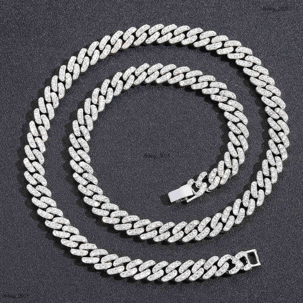 Necklace 9mm Single Row Cuban Chain Trendy Brand Unisex Personality Hip Hop Accessories