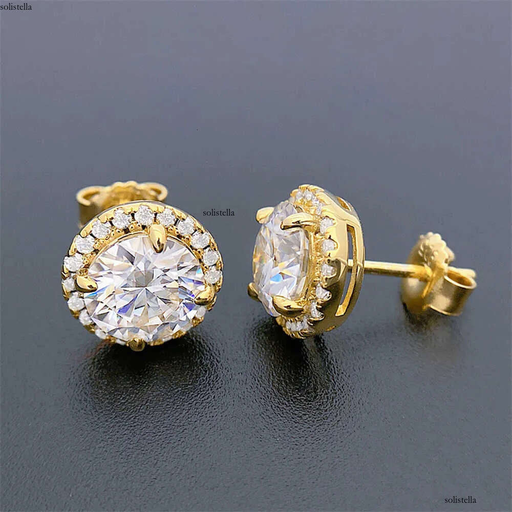 Icedminer Moissanite Dia Round Ear Jewelry Pass Tester S Sier Earrings for Women