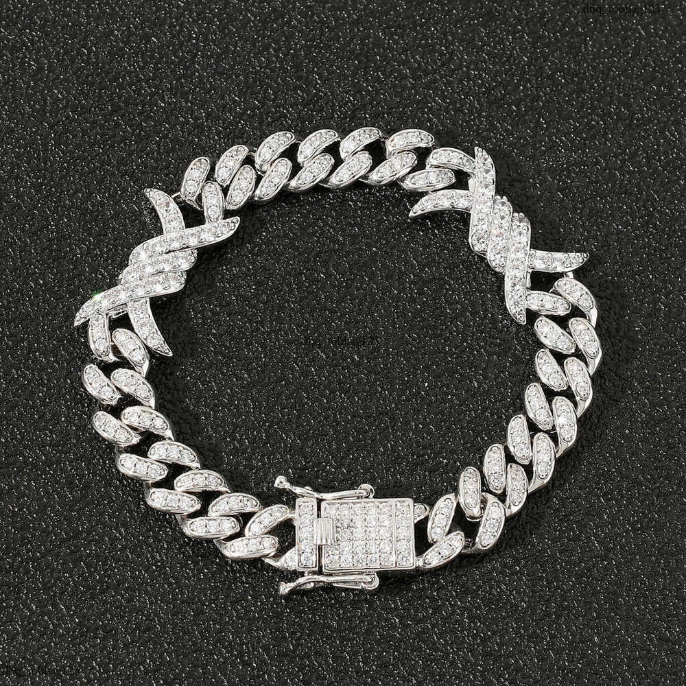 New Style Thorn Cuban Chain Unisex Couple Zircon Bracelet Hip Hop Accessories
