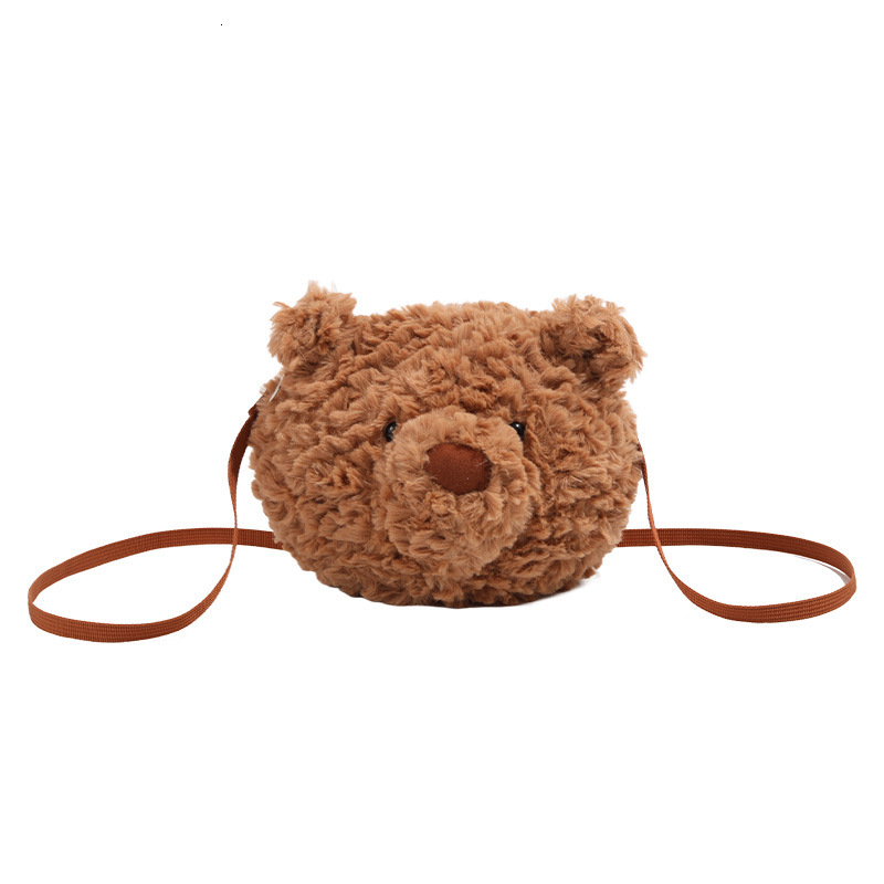 Cute 2025 New Plush Cello Bear Head Cartoon Doll Backpack Crossbody Bag ddmymoon