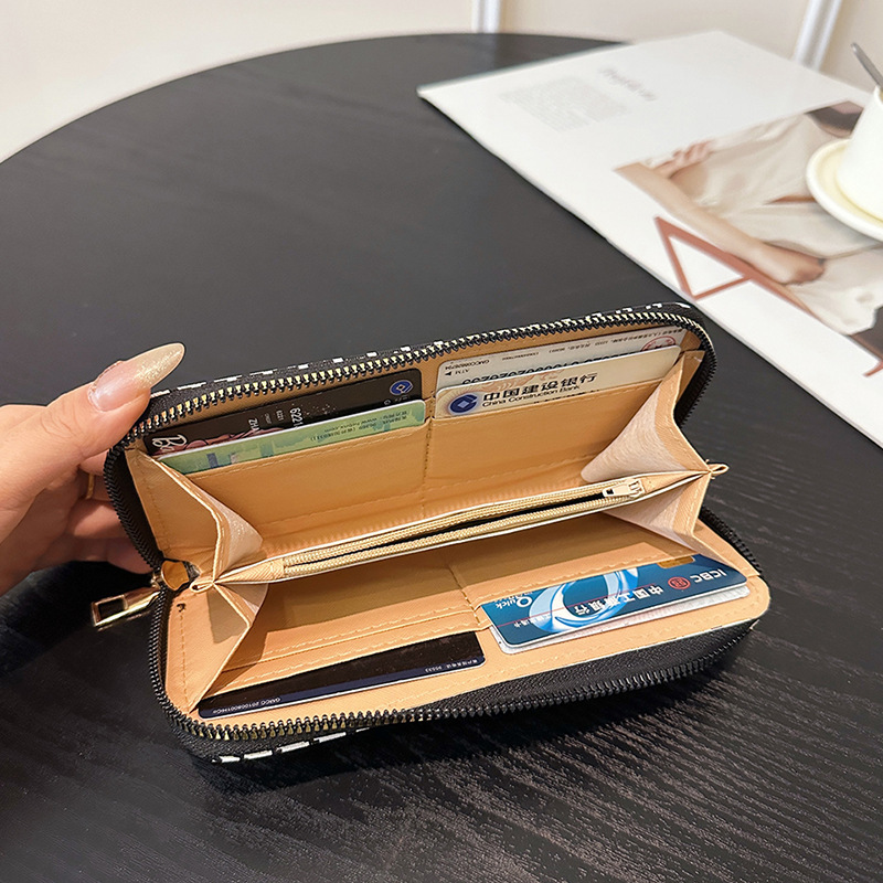 New Women's Long Wallet Cross-border Wholesale Printed Phone Wallet Multi-card Slot Luxury Bag Designer Bag Card Holder Lightweight Zipper Clutch