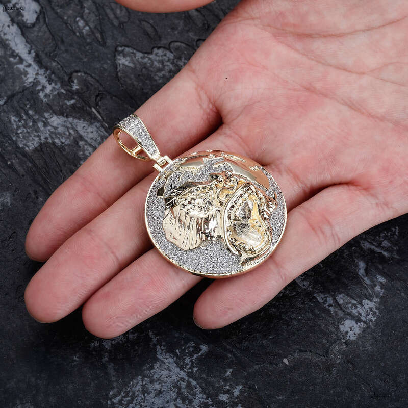 Hip Hop Rap Necklace Jewelry Full Moissanite chain Personality Exaggerated Fashion Pendant Accessories for Men and Women