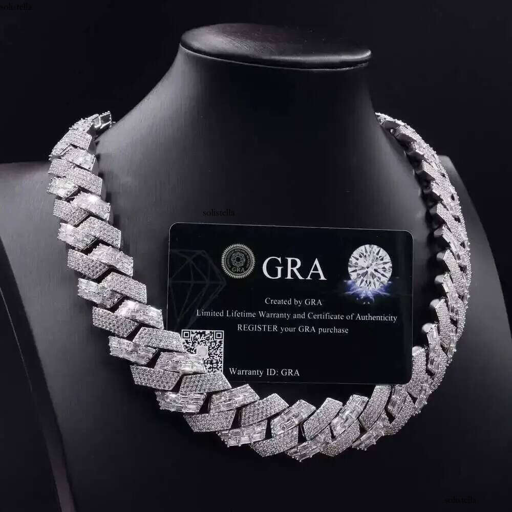 Pass Tester Gra Moissanite Dia Sterling Sier Custom Cuban Link Chain for Rapper Hip Hop Necklace