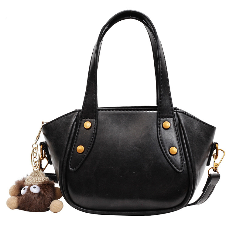 Cross-border New High-end Niche Women's Luxury Designer Bag Bag Bag Solid Color Rivet Fashion Retro Live Commuting Handbag Shoulder Crossbody Bag