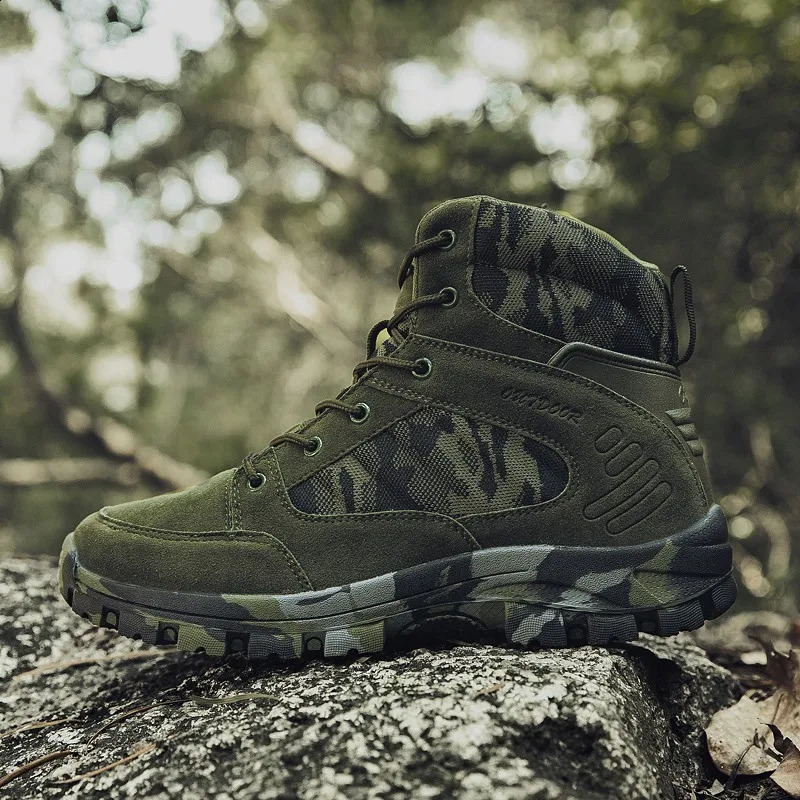 Summer High-Quality Outdoor Mid-Top Tactical Military Boots Hiking Boots Rubber SoleLightweight Couple Breathable Comfortable 250805