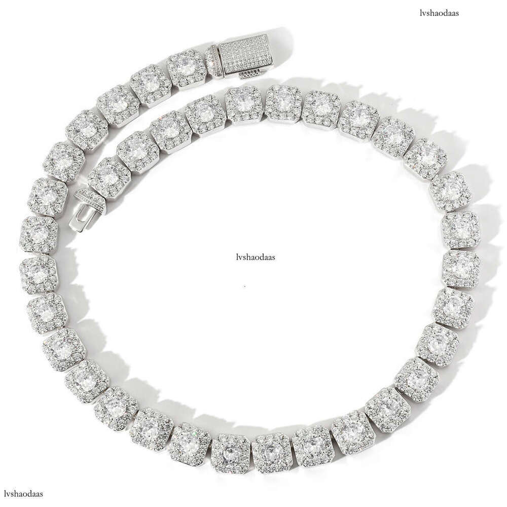 13mm Ice Sugar Chain Sier Inlaid Moissanite, Hip-Hop Men's Necklace with Certificate