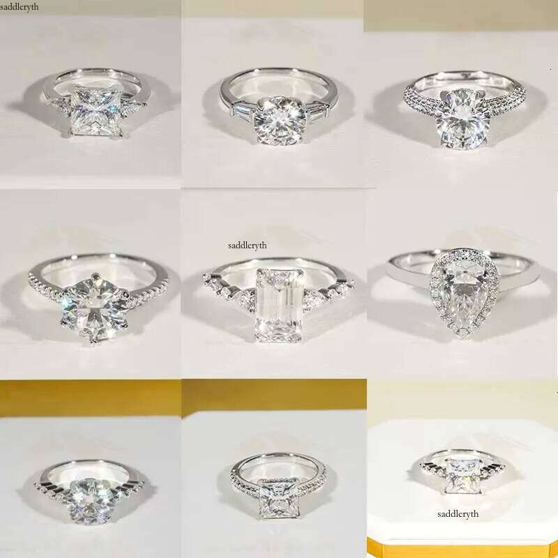 49 Styles Fancy Cut Hip Hop Jewelry Engagement Rings Sterling Sier Iced Out Moissanite Dia Ring 15 5a