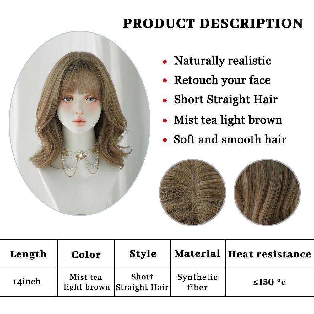 PARK YUN Short curly Women With Brown Wig Cospaly Daily Party Synthetic Wigs Heat Resistant Fiber Natural Fake Hair