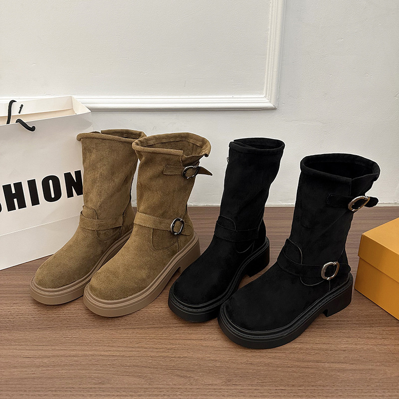 new Free delivery designer woman boots Martin boots women's midsole boots with simple design look slim and tall