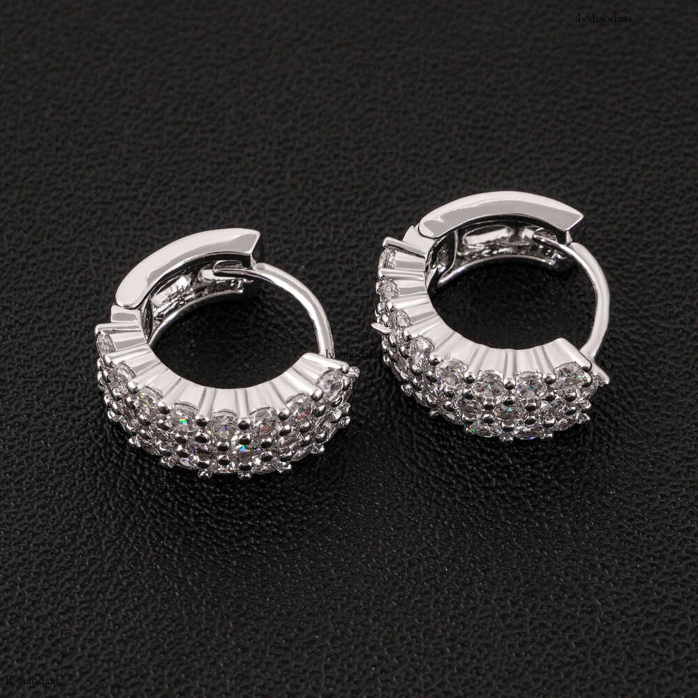 Hot Sale New Iced Out VVS Moissanite Round casual Hip Hop Personality Stud Earrings Jewelry