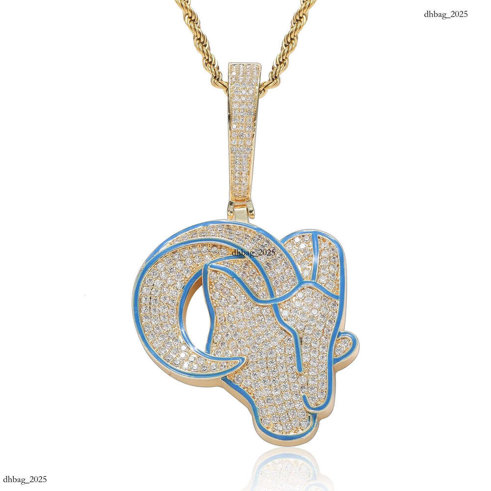 New Goat Pendant Jewelry Micro-Paved Moissanite chain Personality Men's Trendy Animal Necklace Hip-Hop Accessories