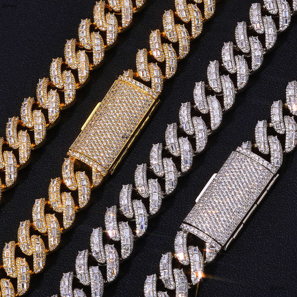 18mm Hip-Hop Cuban Chain High-End Jewelry Mixed Moissanite chain Men's Necklace Accessories
