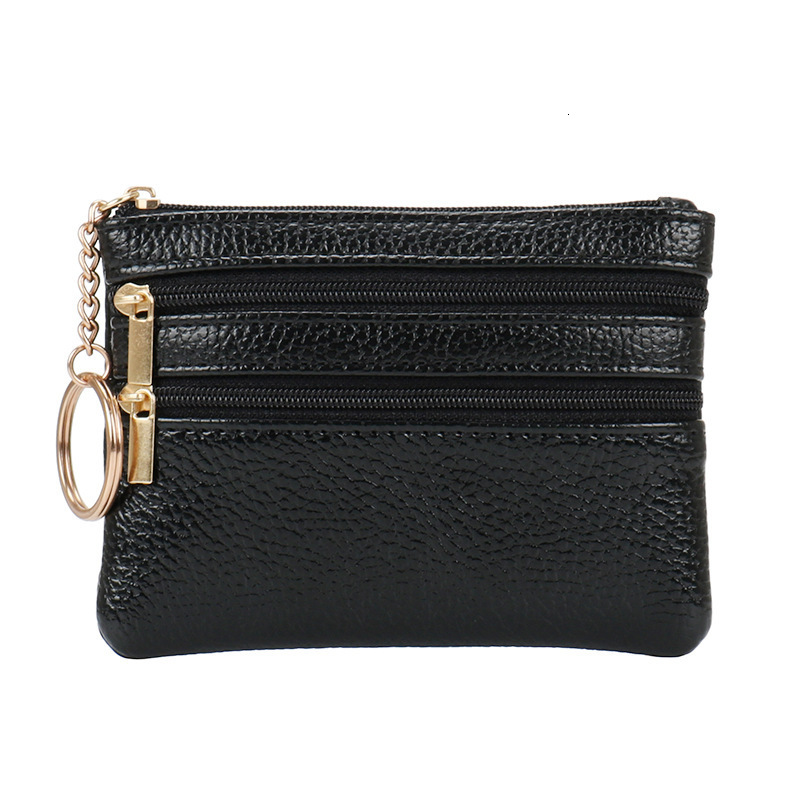 Wholesale Women's Luxury Bag Short Genuine Leather Wallet Multi-functional Driver's License Card Holder Soft Leather Key Bag Zipper Bag
