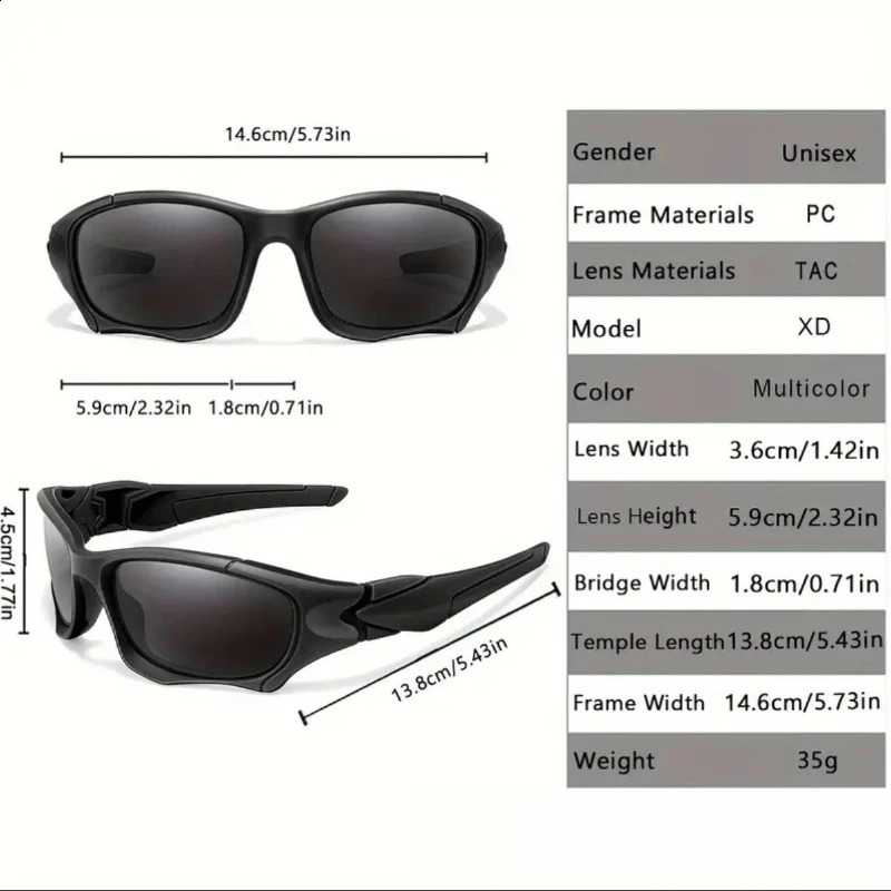 Fashionable and Trendy Sports Sunglasses with High-end Feel Outdoor Windproof Sand Proof and UV Resistant Glasses UV400 250805
