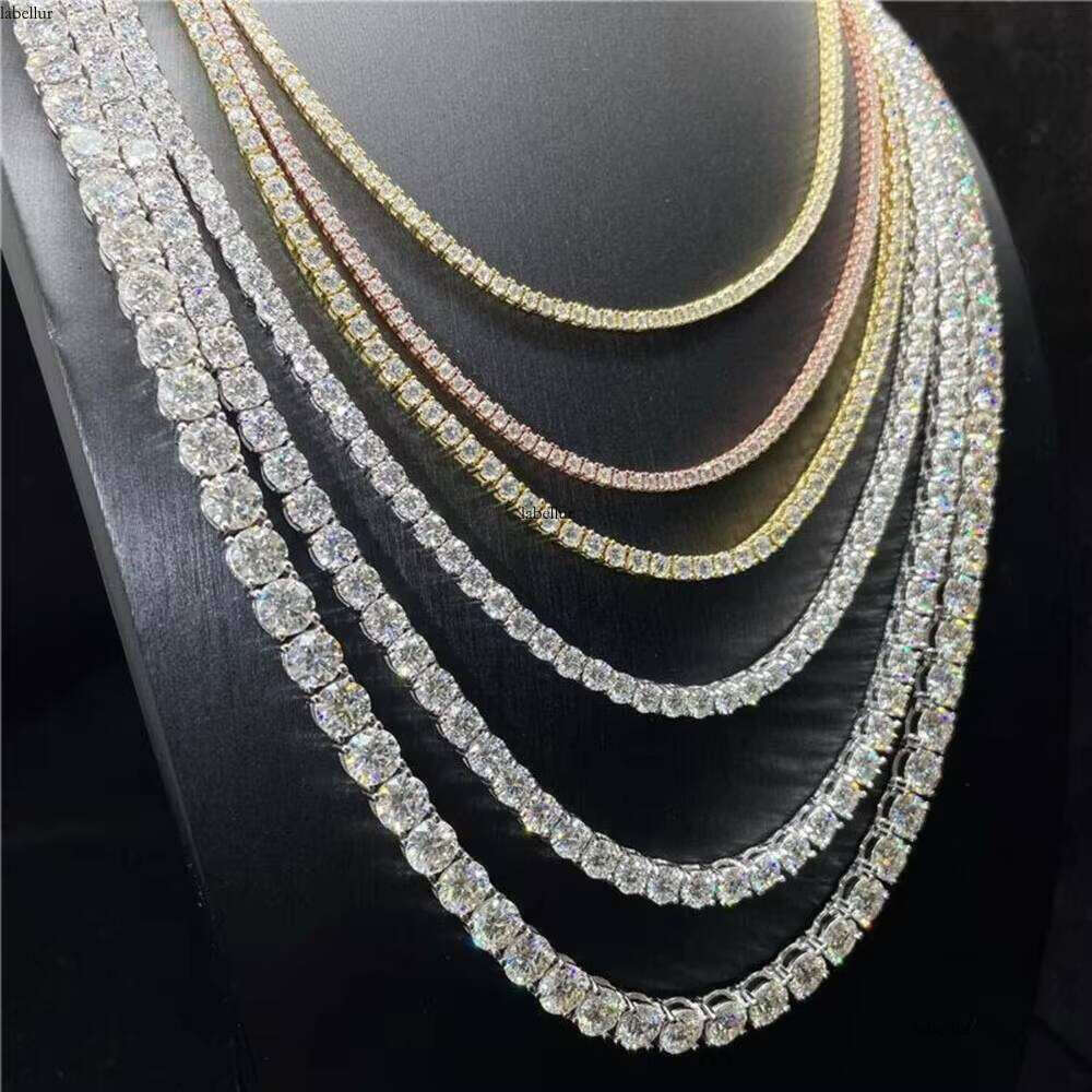 Hiphop Jewelry Ice Out Sterling Sier 2Mm 3Mm 4Mm 5Mm 6.5Mm Silicon Stone Tennis Chain