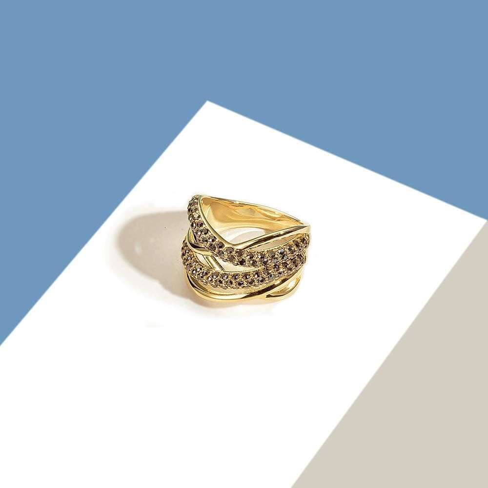 Statement Art Deco Vintage Black Crystal Rhinestone Ring, Gothic Chunky Wide Band tail Ring Sier Plated Women Fashion Jewelry