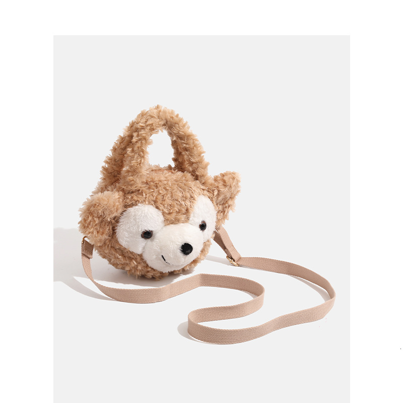 Shirley Rose Cartoon Cute Single Shoulder Crossbody Bag for Women Plush Bear Coin Purse ddmymoon