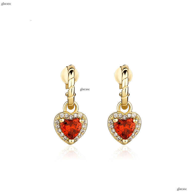 INS New Heart-Shaped Colorful Zircon Simple Fashion Women's Earrings