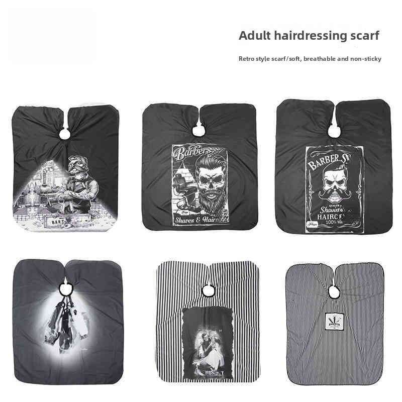 Snap Neckline Hairdressing Apron Waterproof Hairdresser Gown Barber Fashion Pattern Haircut Cloth Antistatic Hairstyling Capes