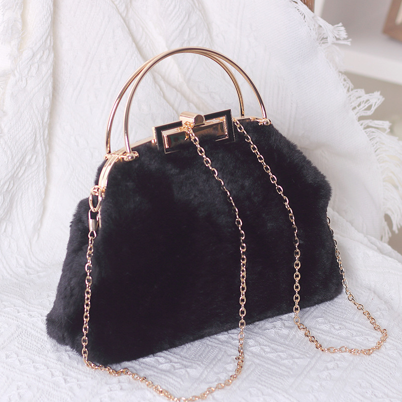 Real Fur Rex Rabbit Fur Fashionable Luxury Bagfree Shipping Designer Stylish 2024 Spring New Trendy Women's Bag Handbag Shoulder Crossbody Chain 