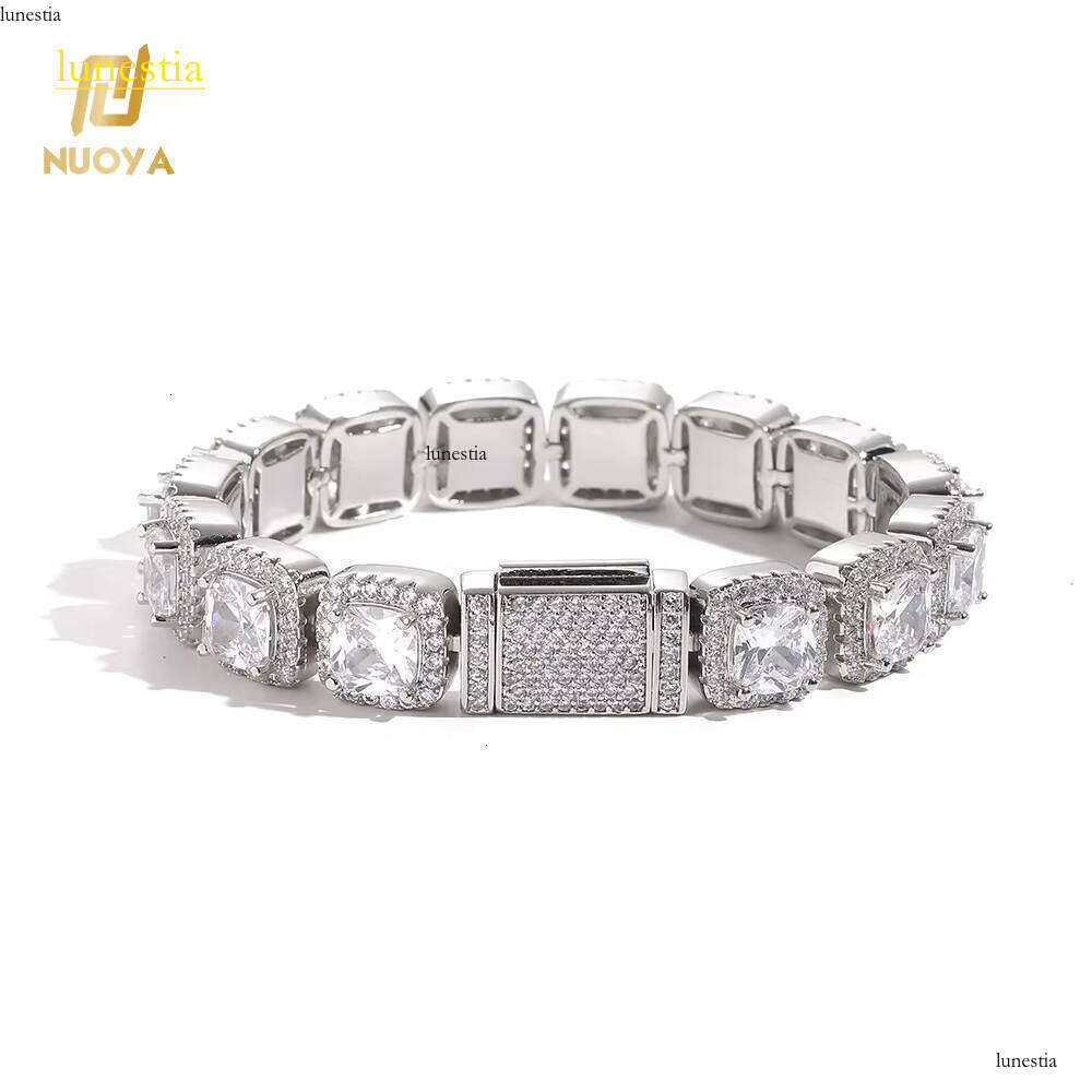 12mm Ice Dia Hip Hop Bracelets 3A Cubic Zirconia Clustered Iced Out Tennis Chain Bracelet