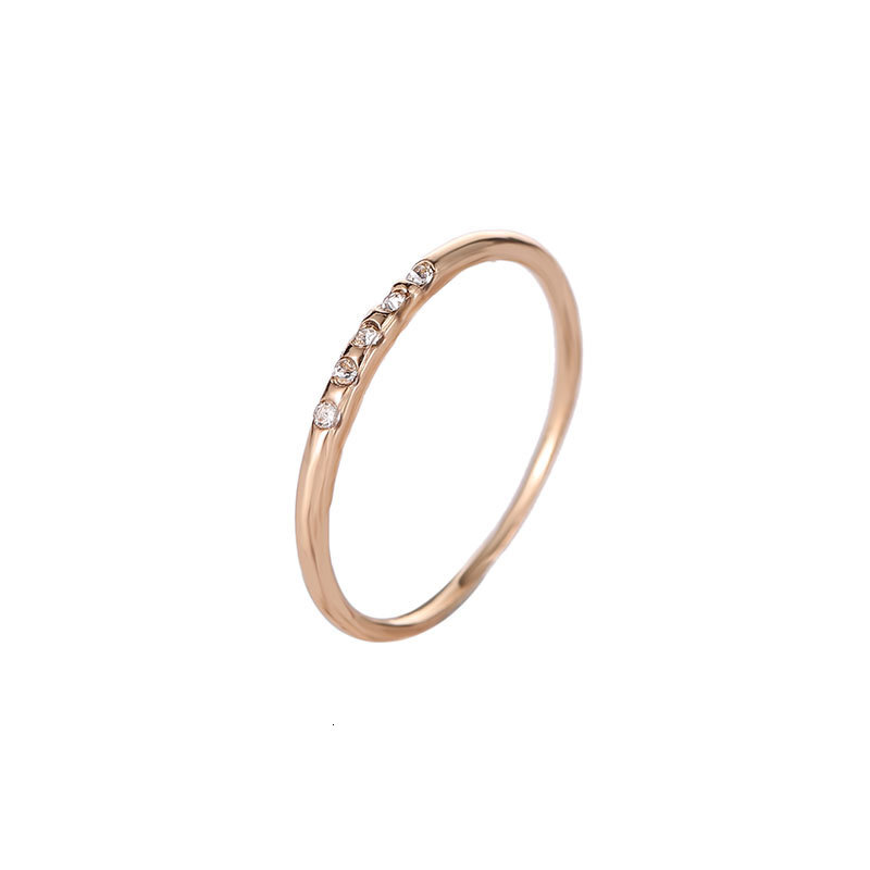 Ins Style mond-Studded Joint Personality Temperament Copper Index Finger Ultra-Thin Tail Ring