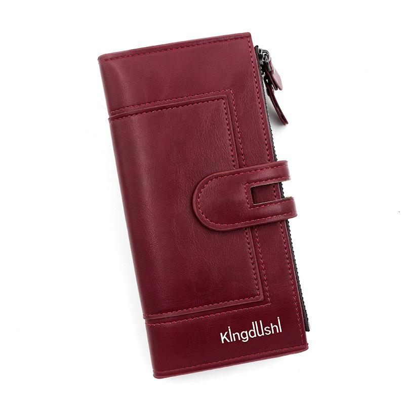 New Korean Style Women's Long Wallet Zipper Buckle PU Large Luxury Bag Capacity Multi-card Slot Coin Purse Clutch Wholesale