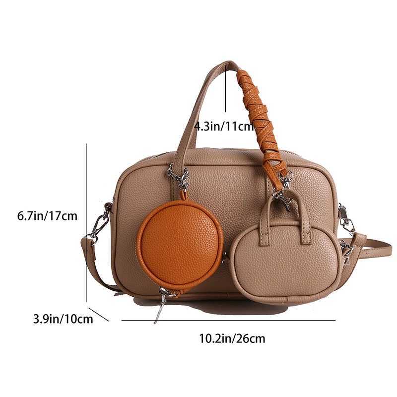 Brand Boston Bowling Bag Unique Composite Bag Commuter Handbag Multifunctional Master-slave Package Soft Pu Leather Pillow Bags Z250809