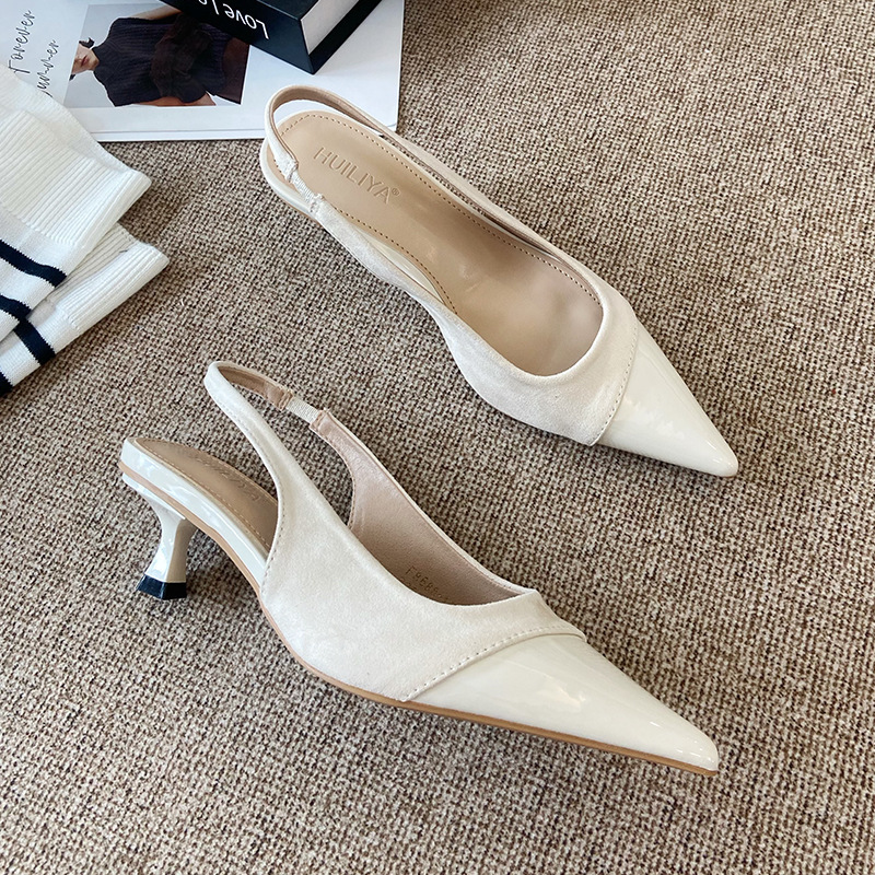 Sharp pointed high heels 2025 designer's new French style single shoes