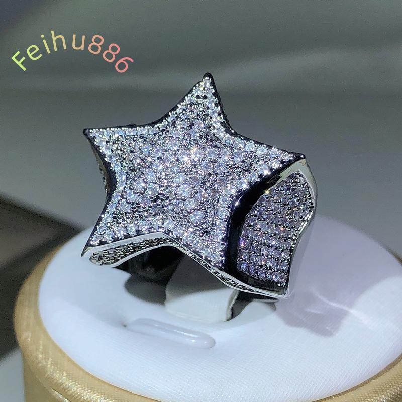 Luxury Custom Jewelry Hip Hop Vvs Moissanite Diamond Ring Bling Iced Out Initial 925 Silver Championship Ring for Mens