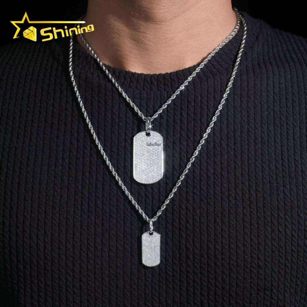 Factory Wholesale Price Hip Hop Jewelry Sterling Sier D Color VVS Moissanite Iced Out Pendant Necklace Dog Tag