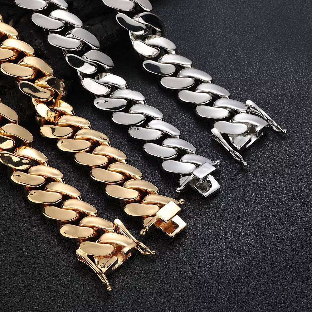 NUOYA 10/12/15/19/22mm Heavy Miami Cuban Link Chain Rose Gold Plated Brass Hip Hop Jewelry Zircon Bracelet Gift