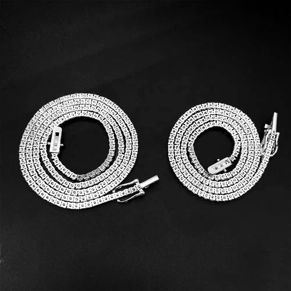 Hot Selling Trendy 2021 Moissanite Silver 2MM 3MM 4MM 5MM Tennis Bracelet Mens Womens Jewelry Chain Bracelet