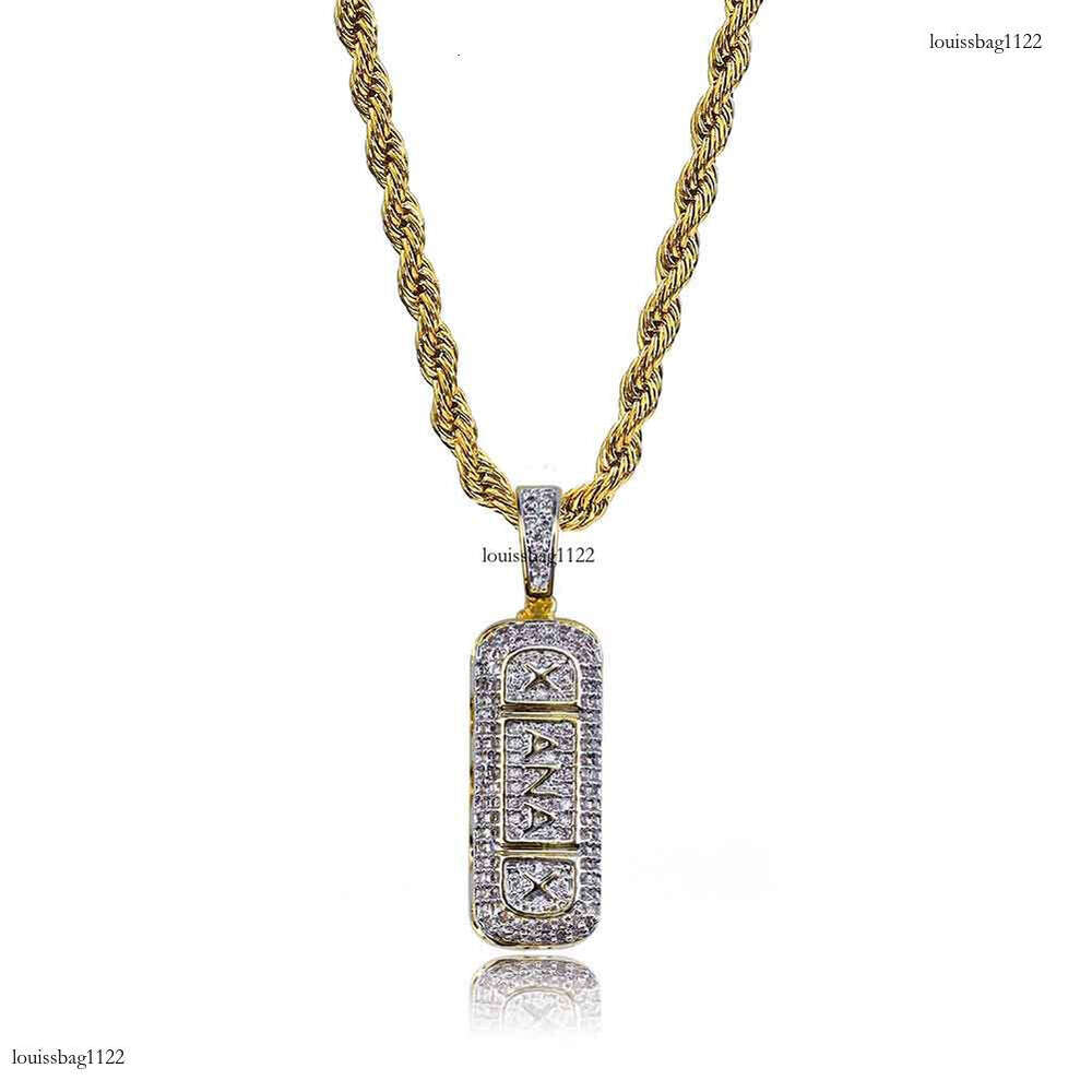 XANAX Moissanite chain Hollow Hip-Hop Men's Trendy Pendant Jewelry Street Fashion Chain