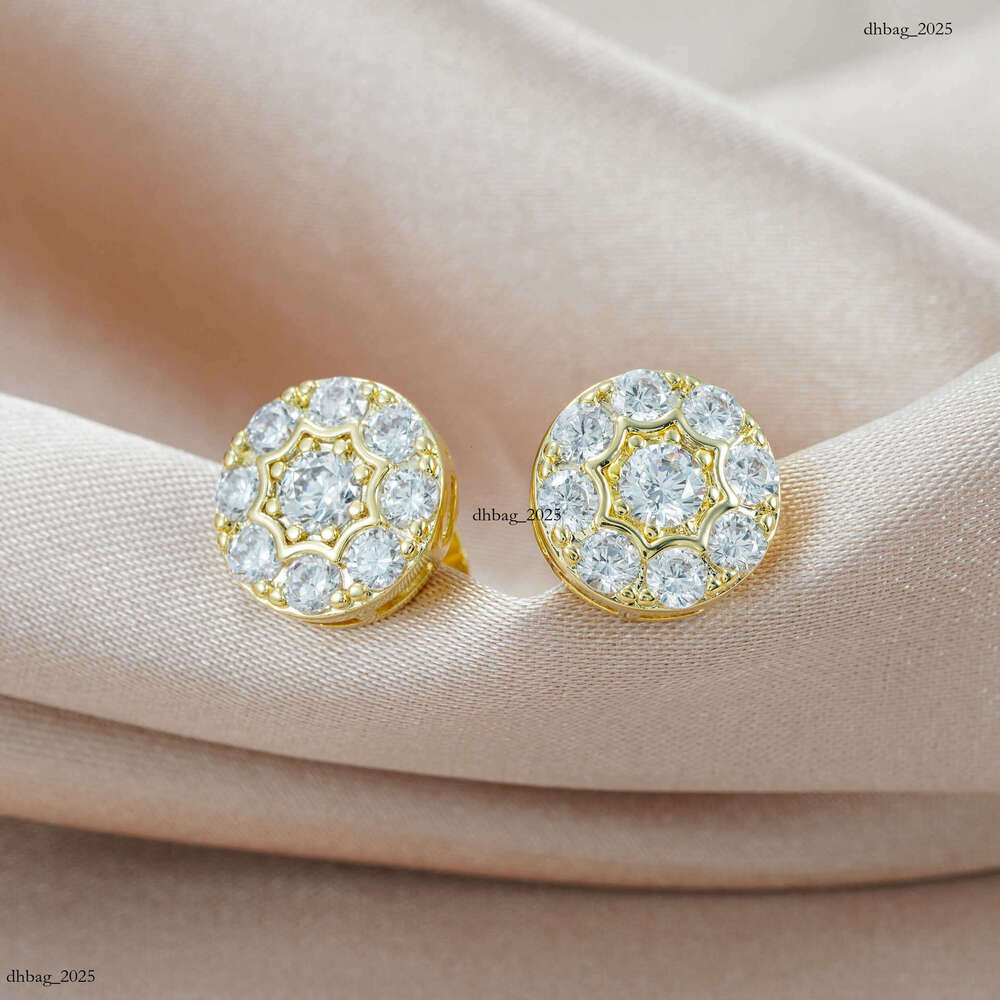 Jewelry Style Sier Moissanite Classic Round Earrings Men and Women Versatile