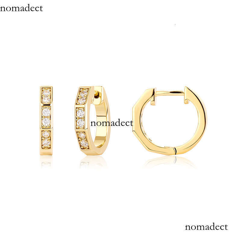 Bamboo Zircon for Women New Style Personality Internet Celebrity Versatile Minimalist Elegant Stud Hoop Earrings Buckle