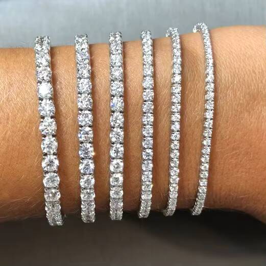 Custom Bracelet 3mm 4mm 5mm Hip Hop Jewelry Bling Crystal Zircon Diamond Tennis Bracelets