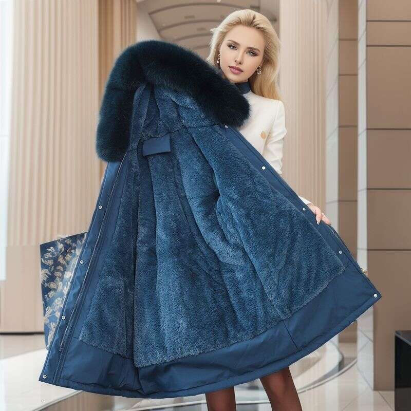 Women's Thickened Waisted Mid-Length Warm Loose Down Cotton Jacket Coat