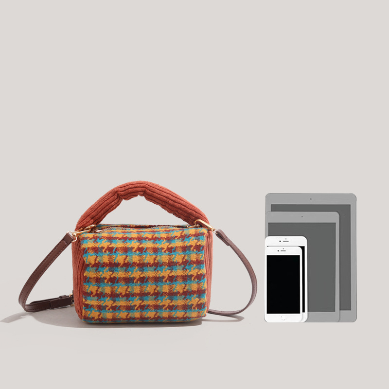 Korean Style Autumn Winter 2025 New Cute Niche Houndstooth Handbag Plaid Crossbody Bag ddmymoon