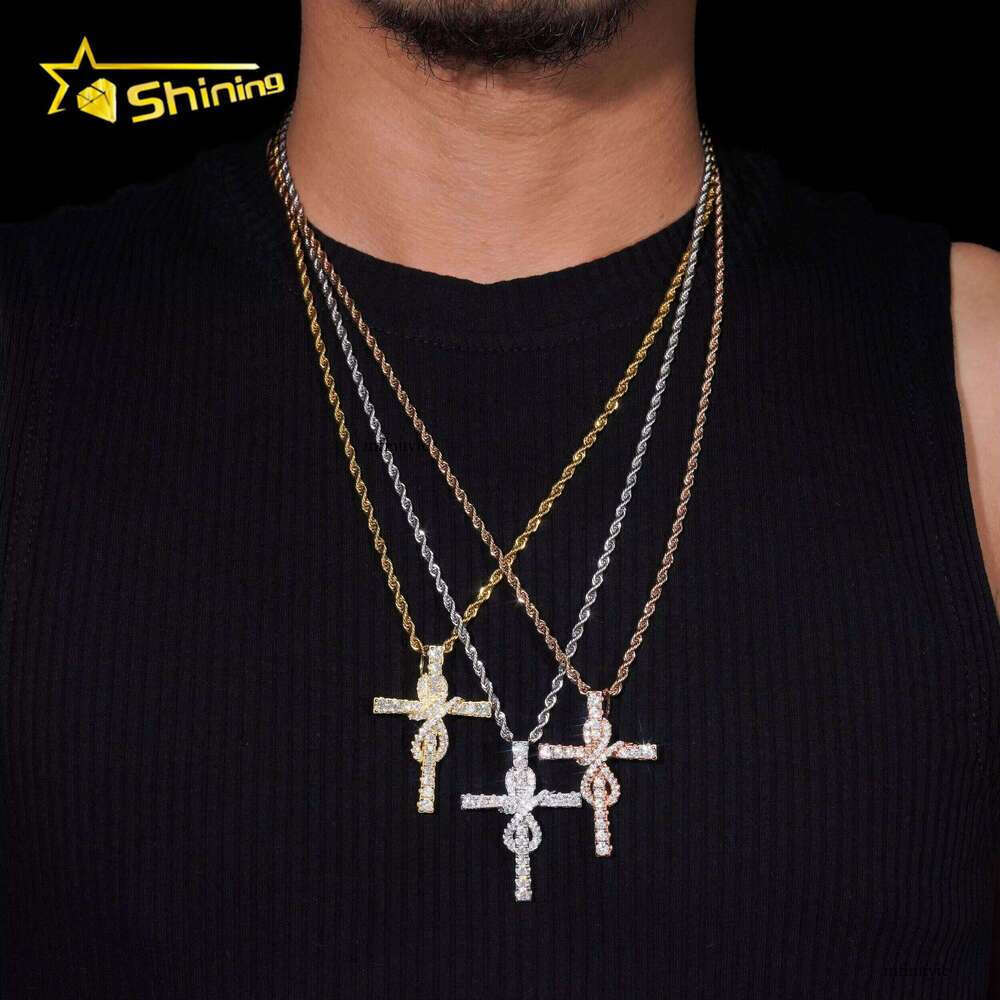 Sterling Sier Jewelry New Arrivals Hip Hop VVS Dia Iced Out Moissanite Cross Pendant