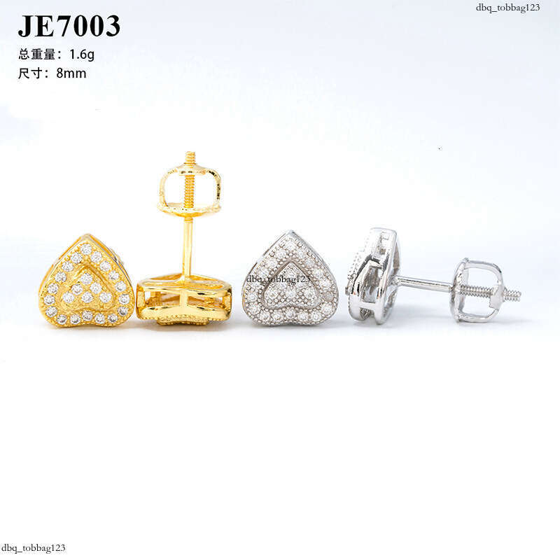 ICED OUT New Personalized Heart-shaped EarringIced Out VVS Moissanite D Color VVS Hip-hop Ear Jewelry