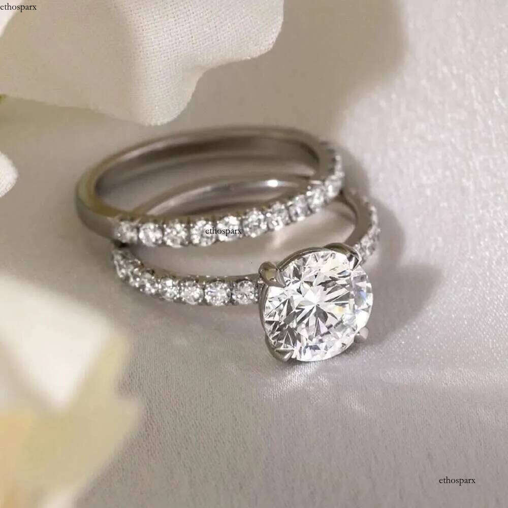 Full Moissanite Bridal Rings Set with Gra Certificate D Color Dia Engagement Ring Sterling Sier Wedding Band for Women