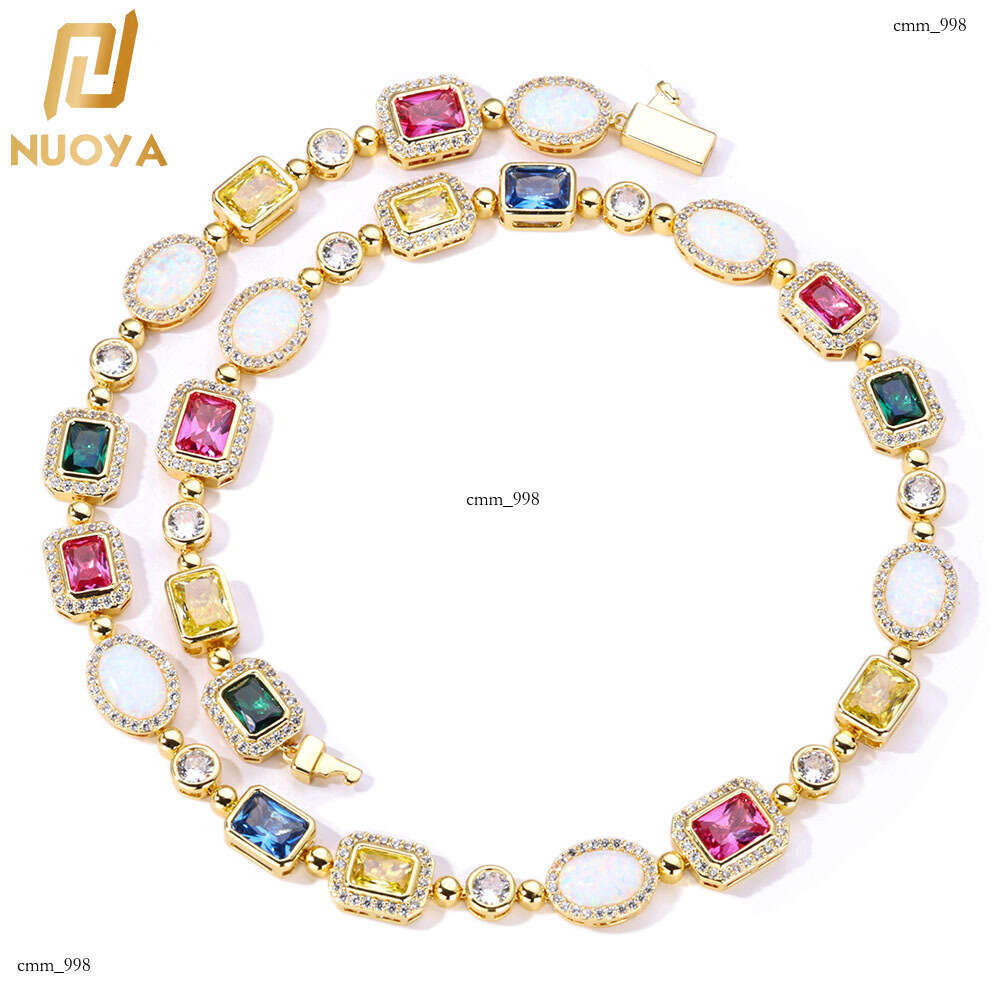 Hip Hop Colorful Women's Necklace Jewelry High-end Moissanite chain Clavicle Chain