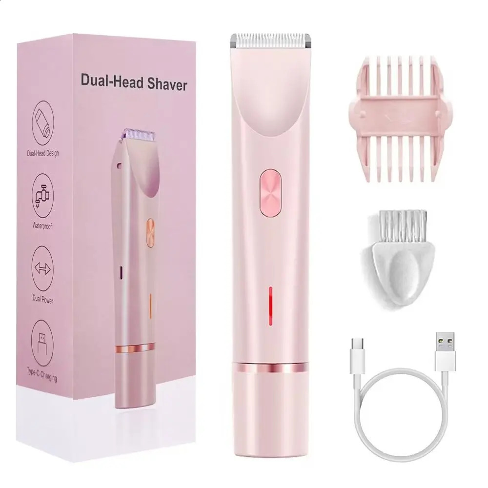 2-in-1 Woman Hair Removal Electric Razor Device Portable Hair Removal Knife Cordless Painless Body Groomer Bikini Trimmer 250805