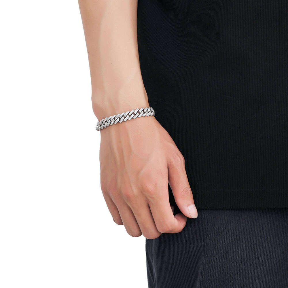 Hip Hop 10mm Dia-Shaped Cuban Chain Men's Trendy Brand Personality Zircon Bracelet