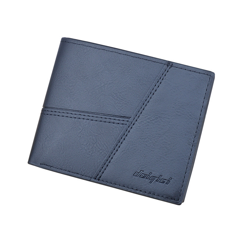New Men's Wallet Short Wallet Luxury Bag Multi-card Slots Fashion Casual Money Designer Bag Clip For Young Men Thin Spliced Soft Leather Wallet