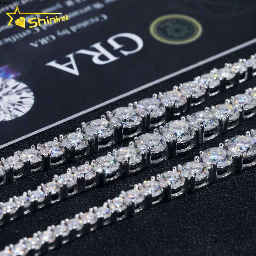 New Arrivals Fashion GRA Certificate Various Size Moissanite Dia Sier Tennis Chain Necklace Women