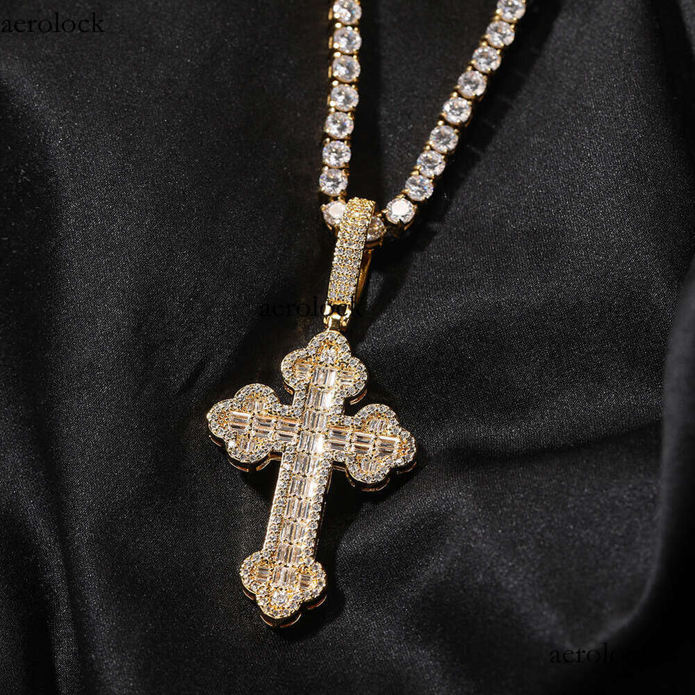 New Large Cloud Cross Pendant Hip Hop Rap Rhinestone Personalized Versatile Trendy Men's Necklace