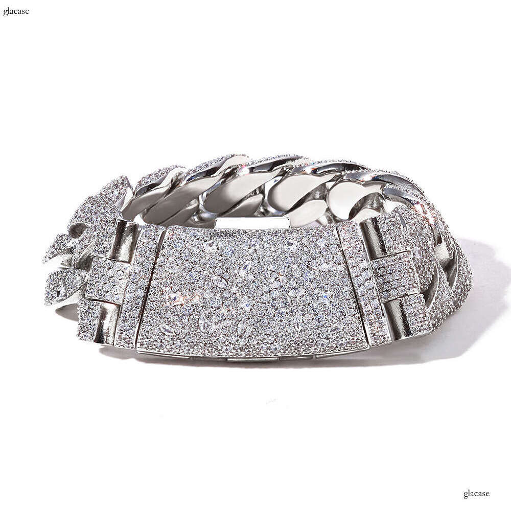 22mm Bubble Cuban Chain High-Quality Jewelry Full Dia Bracelet Men's Hip-Hop Trendy Accessories
